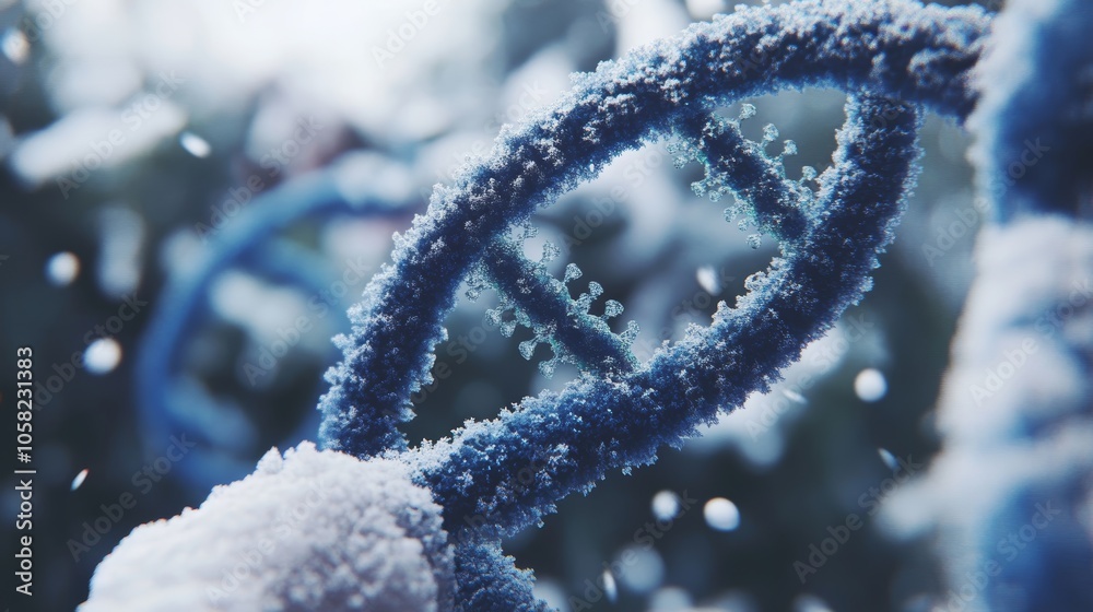 Magnified closeup of blue and white dna double helix structure, exploring the building blocks of life genetic inheritance Magnified closeup of blue and white dna double helix structure, exploring the building blocks of life genetic inheritance
