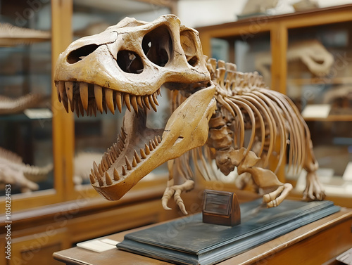 Photorealistic T-Rex Skeleton Exhibit