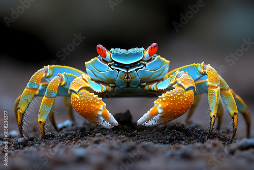 Colorful Sally Lightfoot Crab Illustration photo