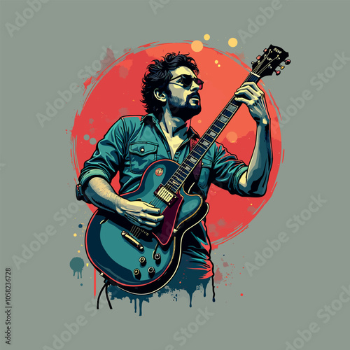 Guitarist T-Shirt Design – Cool Musician Graphic Art