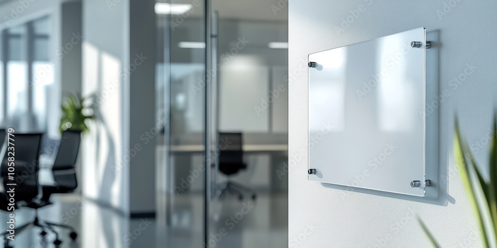 Blank Glass Nameplate Mockup for Office Design Blank Glass Nameplate Mockup for Office Design