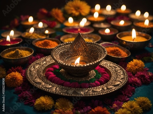 The festive lights and decorations of Diwali create a magical and joyful atmosphere in every home photo