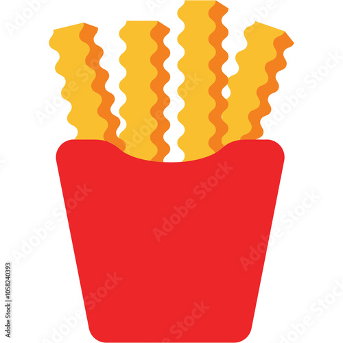 Crinkle Cut Fries Illustration
