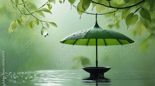 tree in the rain