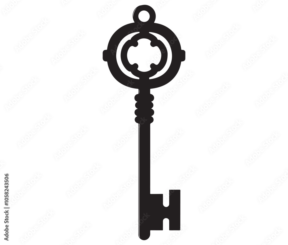 Silhouette key icon collection, Old key isolated on white, Vintage key collection Silhouette key icon collection, Old key isolated on white, Vintage key collection