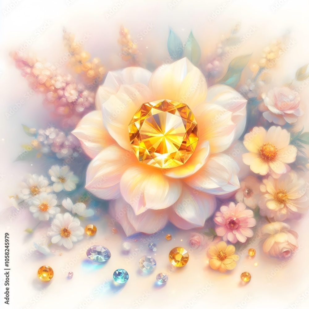 11월의 탄생석 토파즈, 파스텔화 (November Birthstone Topaz, pastel painting)
