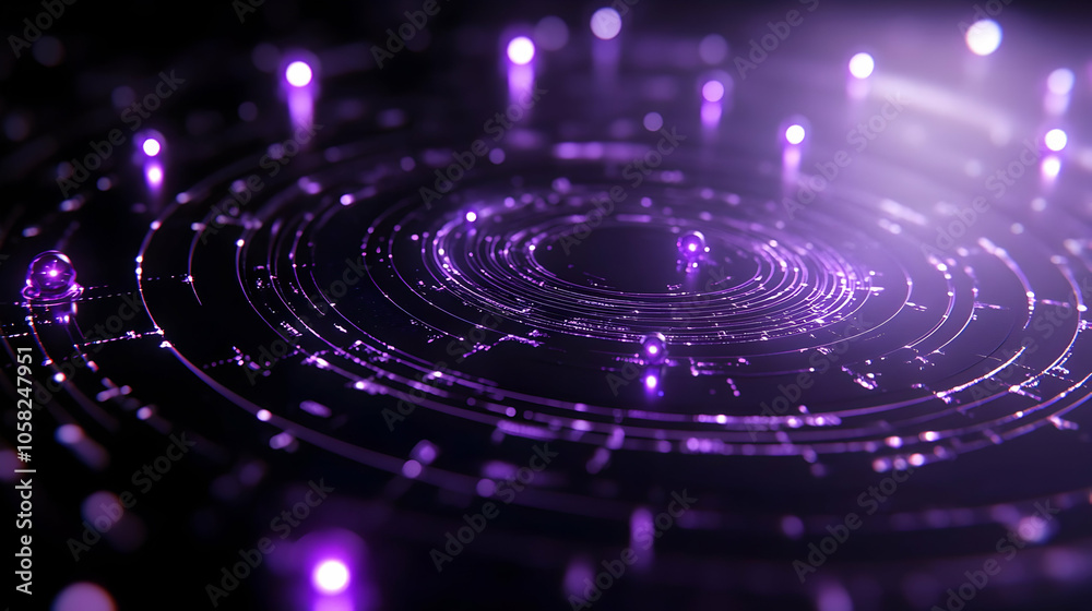 Abstract Background - Purple Circular Light Trails Abstract Background - Purple Circular Light Trails