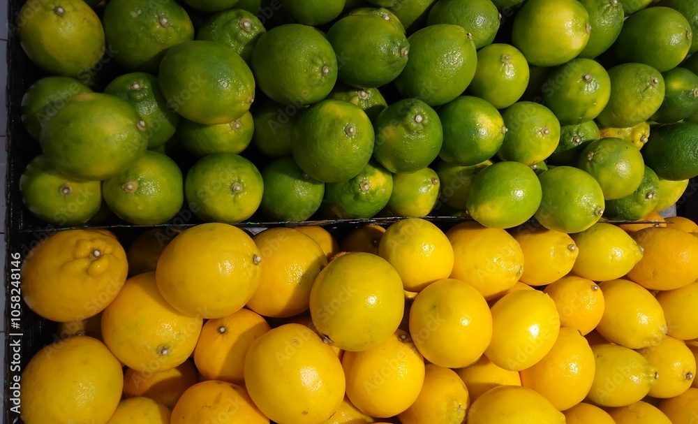 Lime and lemons in market stall Lime and lemons in market stall