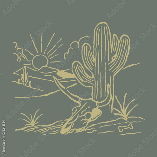 vintage desert illustration