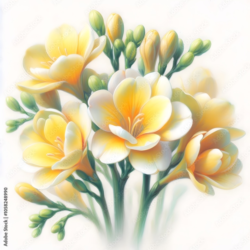 프리지아, 파스텔화 (Freesia, pastel painting) 프리지아, 파스텔화 (Freesia, pastel painting)