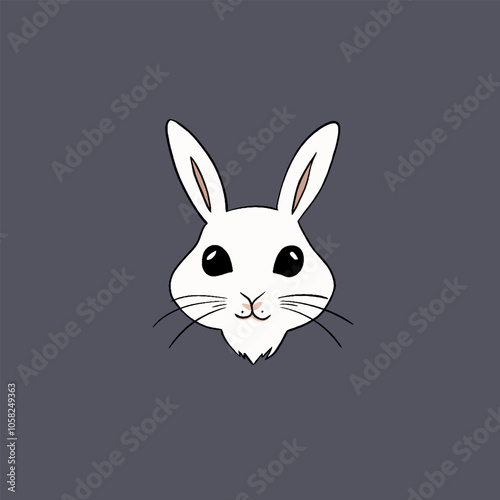 rabbit head hand drawing illustration