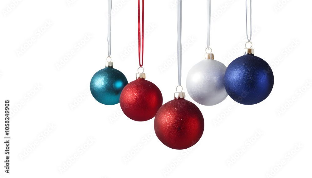 Decoration for Christmas, balls on a transparent background