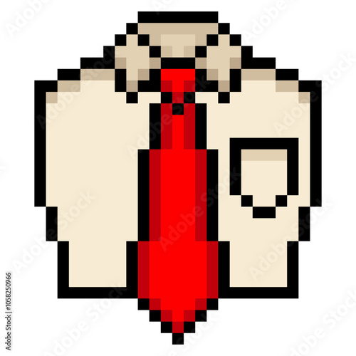 Shirt and tie in pixel art style