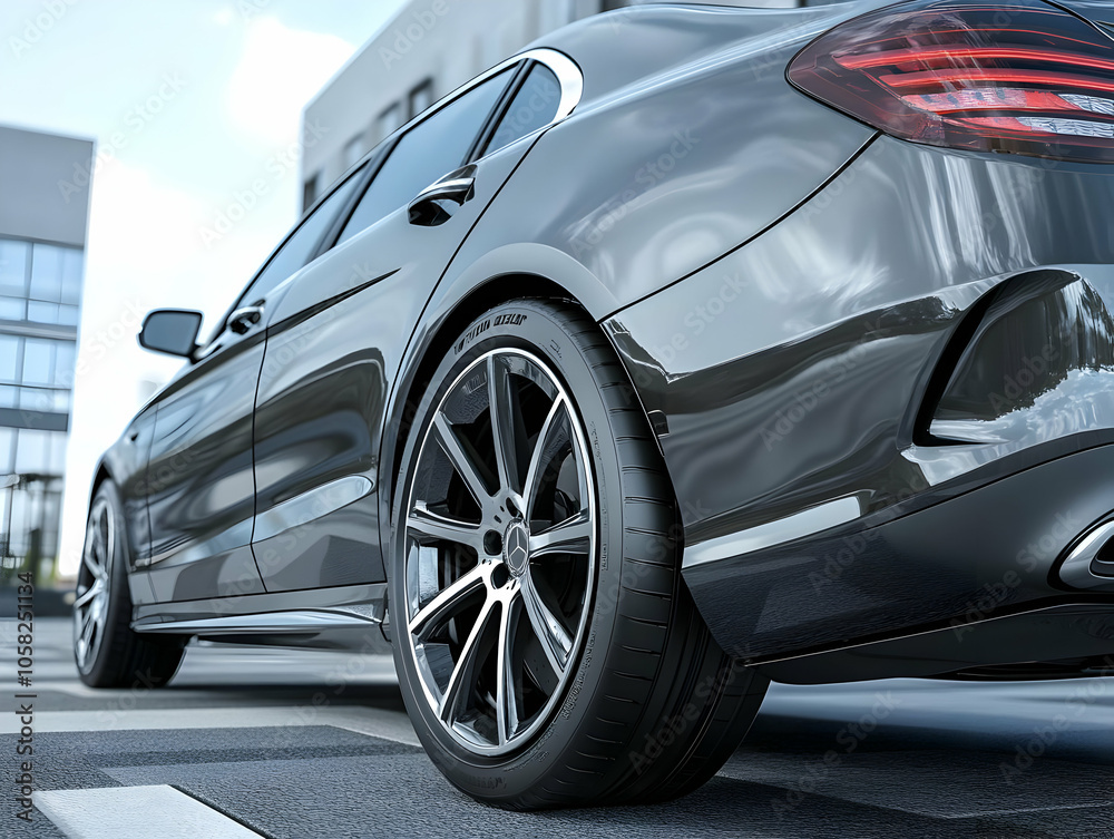 Sleek Black Car 3D Render - Automotive Design Sleek Black Car 3D Render - Automotive Design