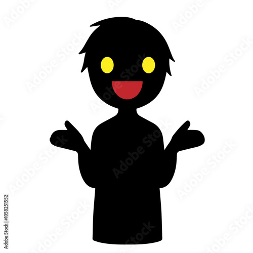 悪人イメージの黒いシルエットの人物の素材