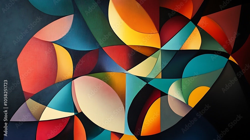 Obraz premium vibrant geometric abstract art composition with colorful shapes 