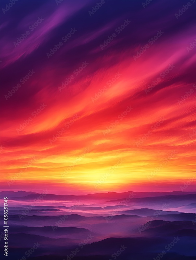 A breathtaking sunrise paints the sky in vibrant shades of orange, purple, and pink over rolling hills, creating a serene and tranquil landscape. A breathtaking sunrise paints the sky in vibrant shades of orange, purple, and pink over rolling hills, creating a serene and tranquil landscape.