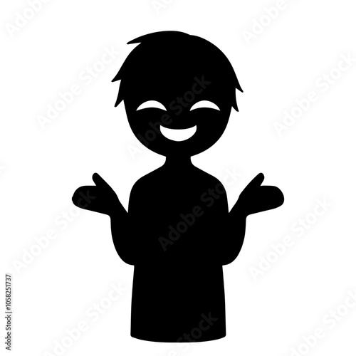 悪人イメージの黒いシルエットの人物の素材