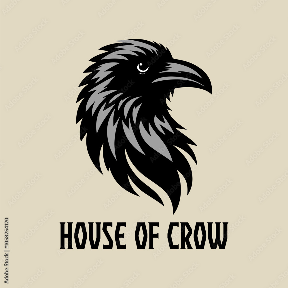 Obraz premium Crow head vector logo 