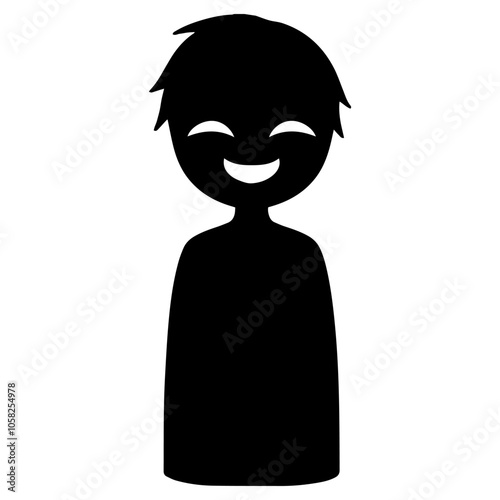 悪人イメージの黒いシルエットの人物の素材