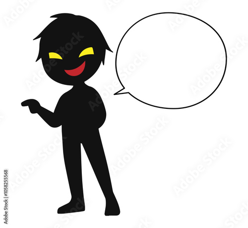 悪人と吹き出しの危険な話をするイメージの素材