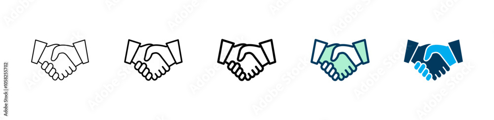 Handshake icon logo design. business handshake sign and symbol. contact agreement Handshake icon logo design. business handshake sign and symbol. contact agreement