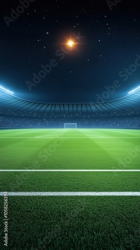 Wallpaper Mural Illuminated football stadium at night with vibrant green grass. Torontodigital.ca