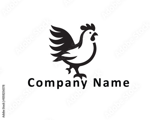 Simple chicken logo, ideal for poultry or farm-related businesses