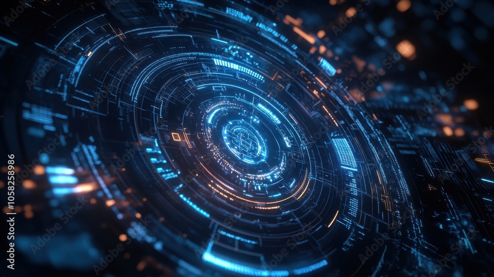 3D glow effect of a high-tech holographic display with bright, pulsating lights and intricate 3D glow effect of a high-tech holographic display with bright, pulsating lights and intricate