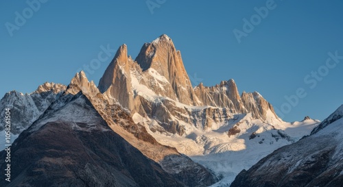 Majestic Mountain Peak in the Snowy Landscape