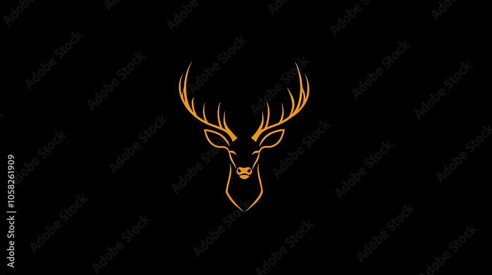 Clean and simple deer logo with abstract antlers, designed in a minimalistic style. Clean and simple deer logo with abstract antlers, designed in a minimalistic style.