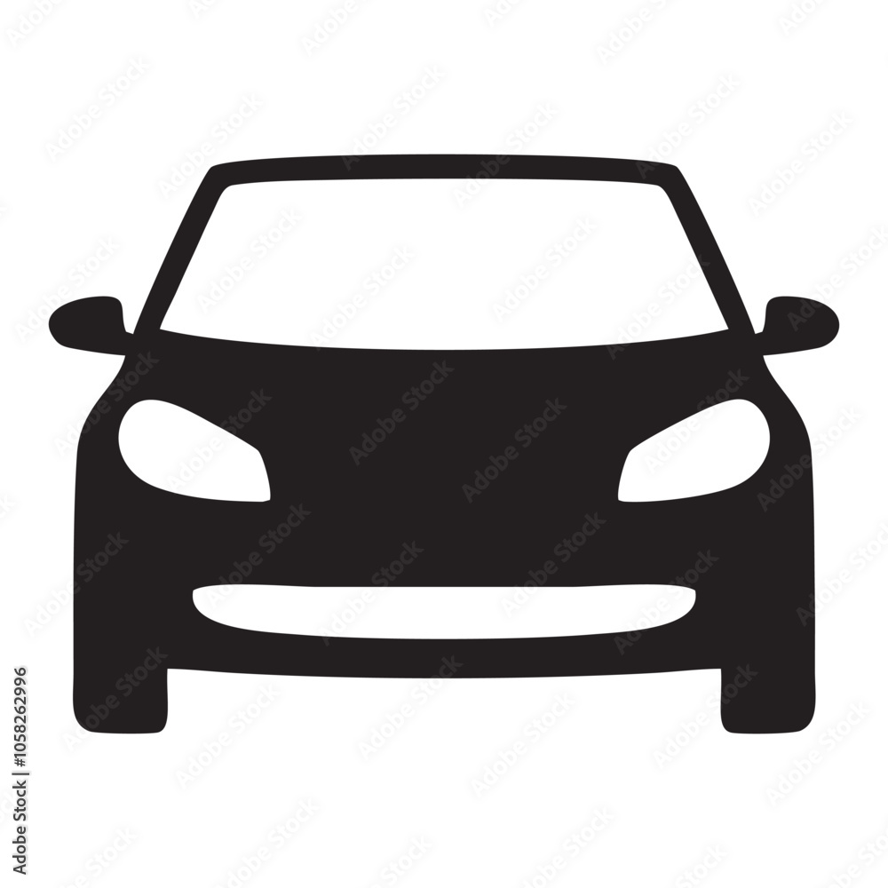 Front view of car vehicle sign isolated icon graphic vector