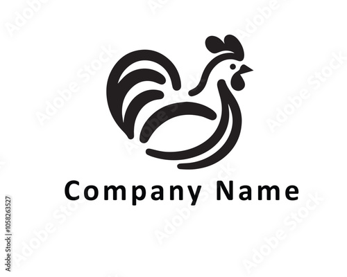 Simple chicken logo, ideal for farm branding