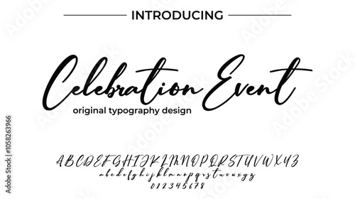 Celebration Event Font Stylish brush painted an uppercase vector letters, alphabet, typeface