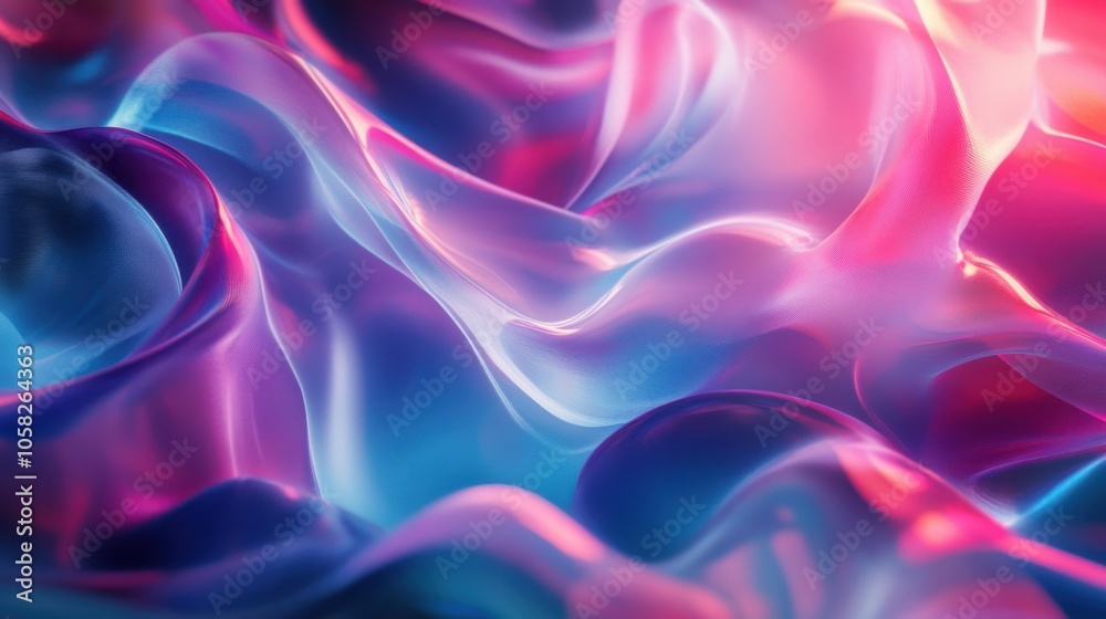 Obraz premium A collection of floating holographic abstract forms with vibrant, changing colors and smooth,