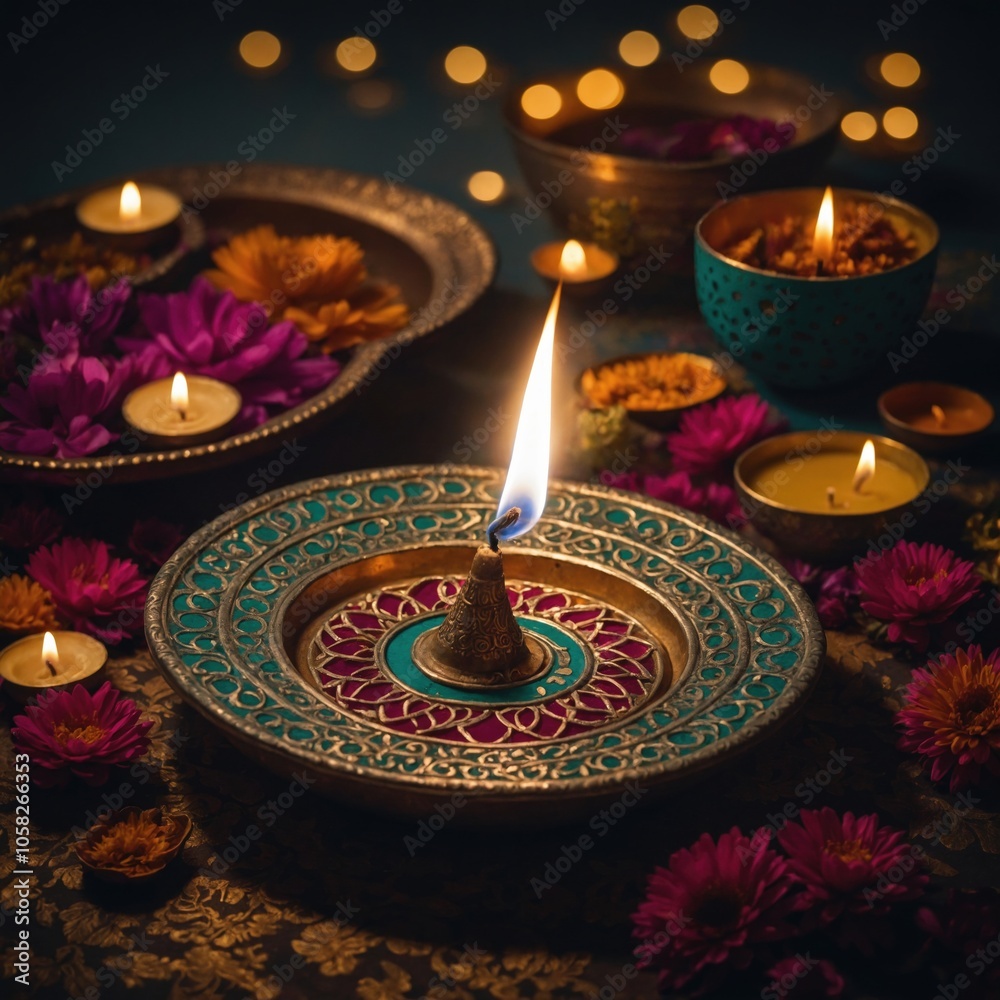 The glow of Diwali candles adds a special charm to the festive atmosphere and enhances home decor The glow of Diwali candles adds a special charm to the festive atmosphere and enhances home decor