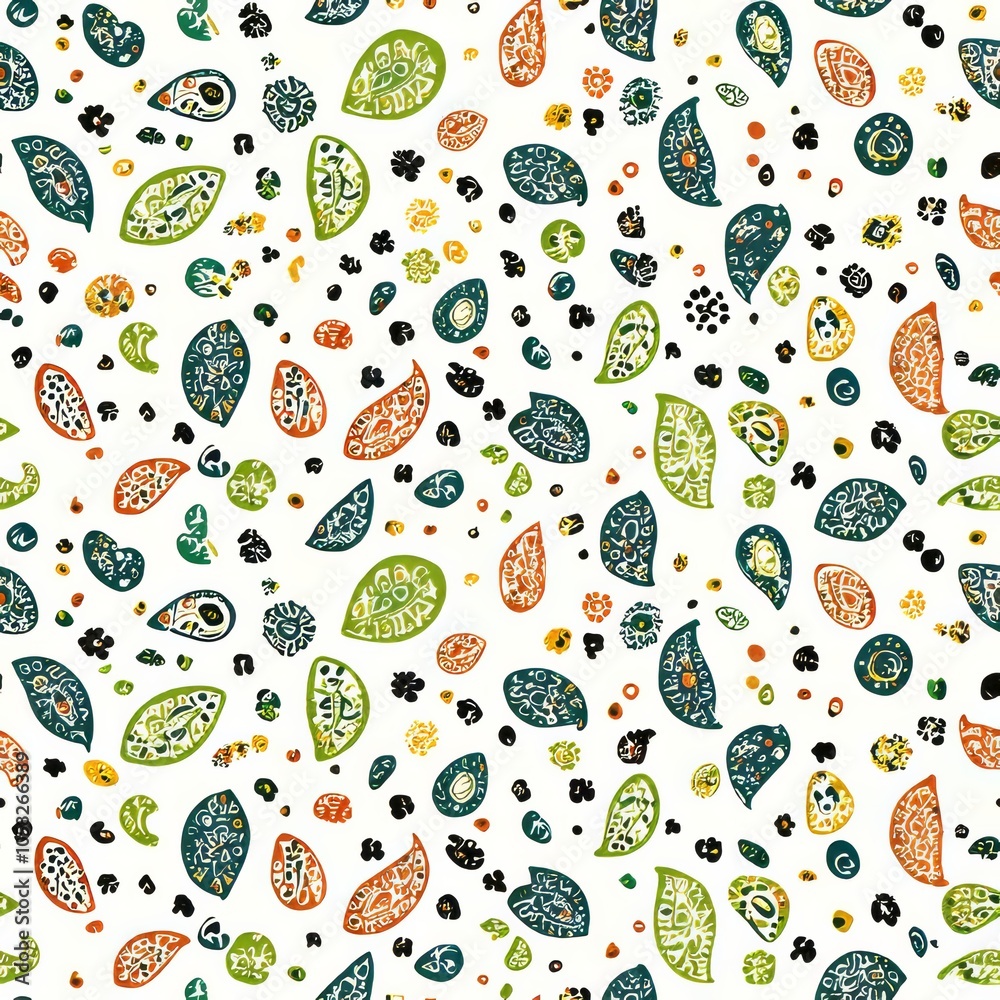 seamless pattern of whimsical paisley designs with playful colors and cartoonish elements, adding a fun twist to tradition seamless pattern of whimsical paisley designs with playful colors and cartoonish elements, adding a fun twist to tradition