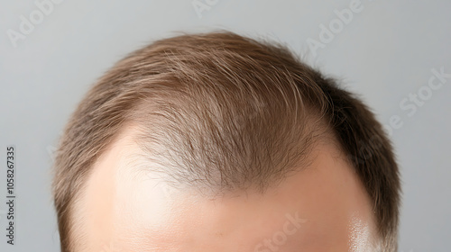 Hair loss concept for a young man suffering from serious hair loss