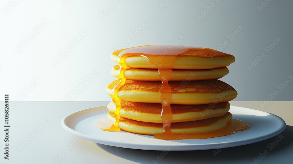 Delicious Stack of Pancakes with Syrup Drizzle Delicious Stack of Pancakes with Syrup Drizzle