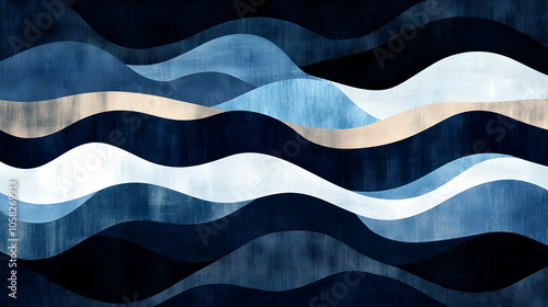 Abstract wave pattern in blue and white tones with subtle texture.