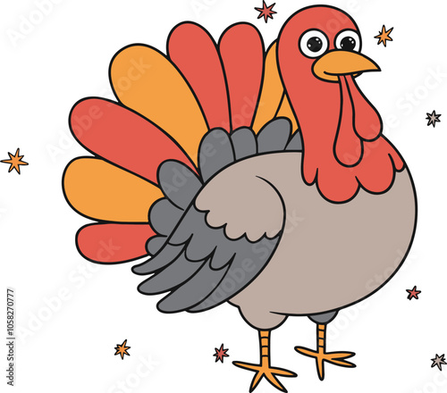 Cartoon turkey standing 