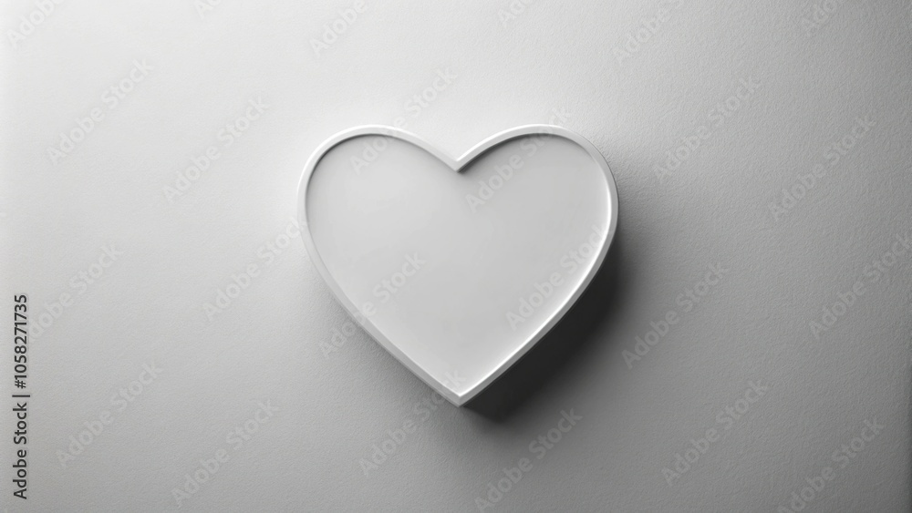 A minimalist design featuring a simple, white heart shape with subtle texture and shading effects, conveying purity and innocence, geometric, pure, modern A minimalist design featuring a simple, white heart shape with subtle texture and shading effects, conveying purity and innocence, geometric, pure, modern