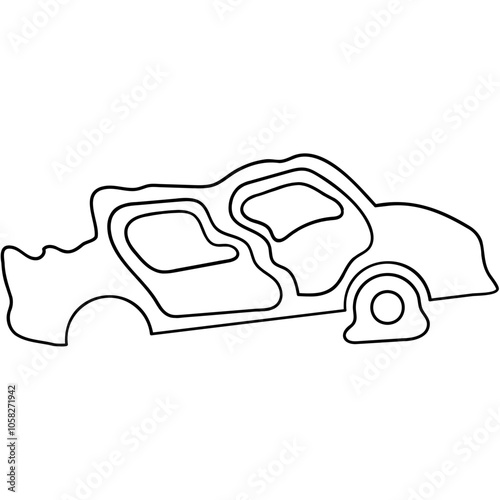 Broken Old Car Icon