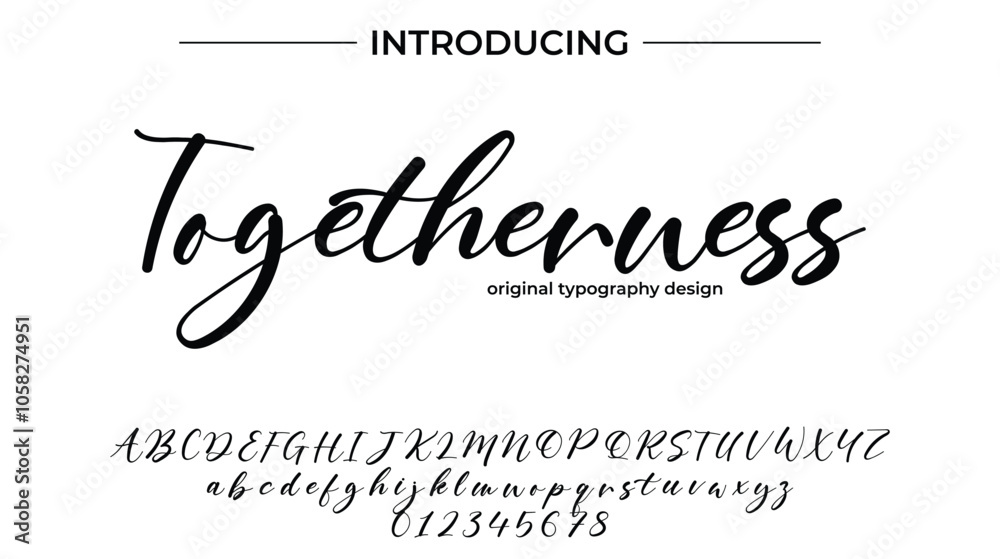 Togetherness Font Stylish brush painted an uppercase vector letters, alphabet, typeface Togetherness Font Stylish brush painted an uppercase vector letters, alphabet, typeface
