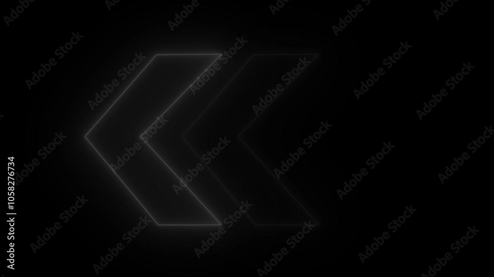 White neon swipe arrow pointing to left and moving on black background. Animated glowing left directional traffic arrows animation transitional arrow navigation White neon swipe arrow pointing to left and moving on black background. Animated glowing left directional traffic arrows animation transitional arrow navigation