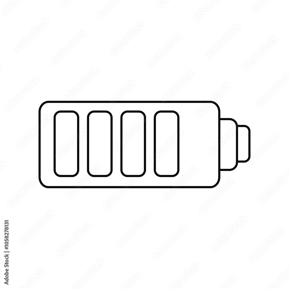 battery line icon with white background vector stock illustration battery line icon with white background vector stock illustration