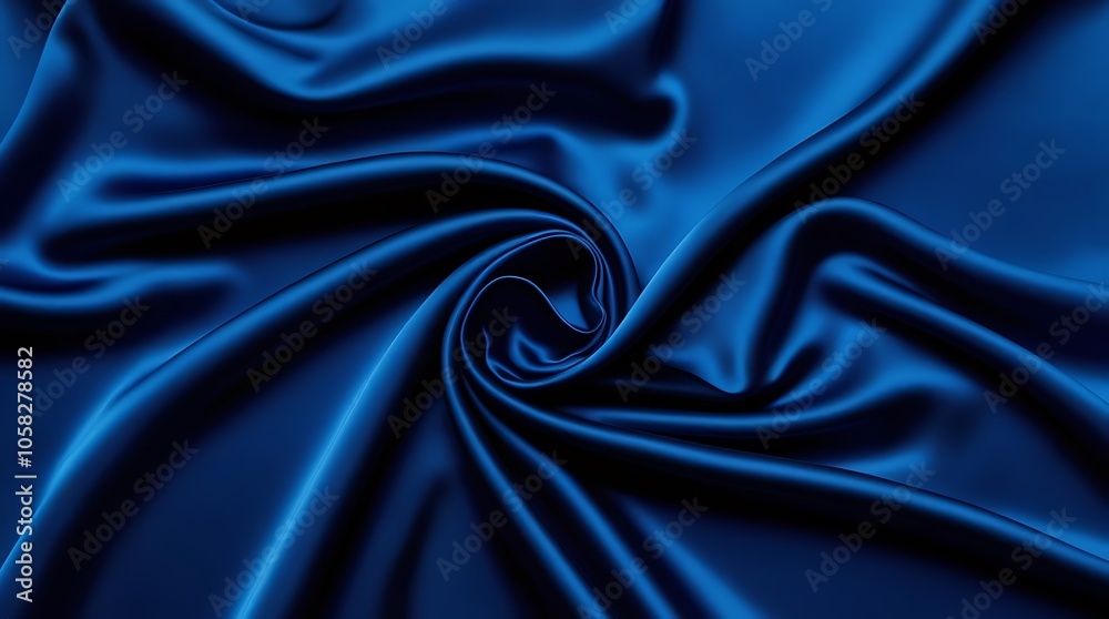 Obraz premium Elegant blue satin fabric with a smooth, luxurious texture