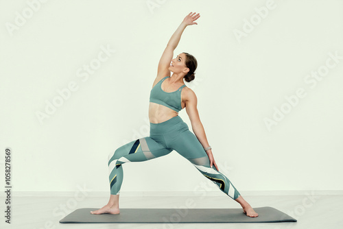 Reverse Warrior Pose Yoga Demonstration.
