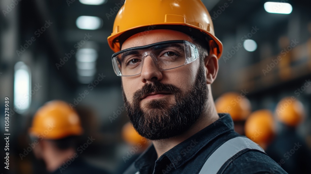 Professional Workers in Safety Gear at Construction Site Professional Workers in Safety Gear at Construction Site