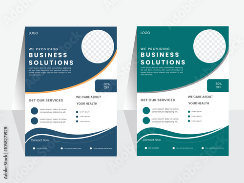 Corporate business flyer template design set with two color. marketing, business proposal, promotion, advertise, publication,